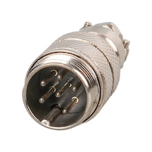 Ayt Mayk Gx16-6 Pinli Metal Erkek Konnektör Jack Soket M16 16mm Çap Vida Dişli