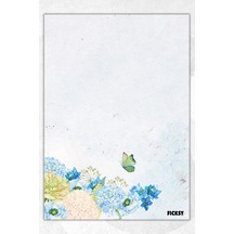 A5 Çiçek Bloknot Çizgisiz Defter - 50 Yaprak - Memopad - Notepad - Not Defteri - Not Kağıdı - 1671 Çok Renkli