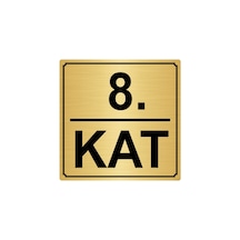 8.Kat 20Cmx20Cm Metal Yönlendirme Levhası Altın Renk Metal