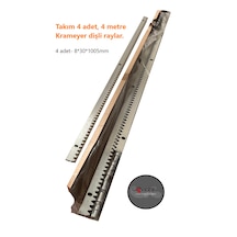 Çelik Dişli Ray M4 8 30 1005mm 4lü Takım Sürgülü Kapı Sistemleri Kremayer