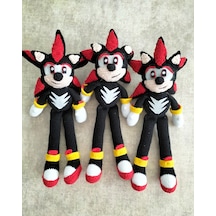 Siyah Sonic Shadow Oyuncak Amigurumi Sonic