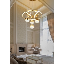 Burenze Modern Sarkıt Power Led Avize Kelebekli Gold Sarı Ledli Avize -burenze411 Gold Sarı