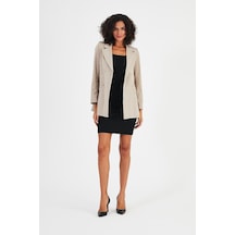 Alexandergardı Ekoseli Astarsız Cepli Kruvaze Blazer Ceket B24-00202 001