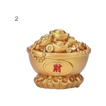 Mini Reçine Servet Ağacı Çin Altın Külçe Ev Ofis Masası Manzara Süsü Qinhai2