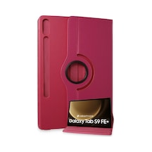 Samsung Galaxy X610 Tab S9 Fe Plus 12.4 Kılıf 360 Tablet Deri Kılıf - Pembe Diğer