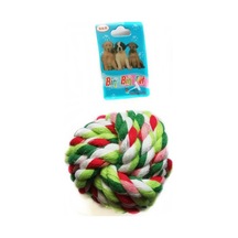Bin Bin Pet Düğümlü Diş İpi Top Köpek Oyuncağı 7.5 CM