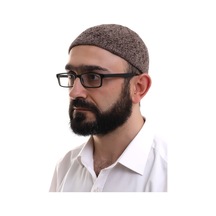 Sütlü Kahve Hasır Desen Kışlık Kadife Namaz Takkesi Kahverengi