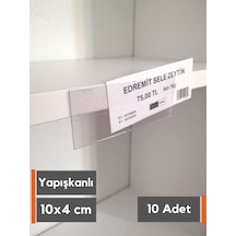 Pvc Etiketlik Yapışkanlı 10x4 Cm, Raf Fiyat Etiket Cebi İsimlik
