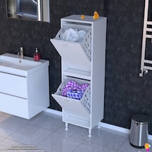 Modilayn İlkim Modern Çamaşır Ünitesi, 50x138x32,5 Cm Gizli 4 Göz Minimalist Akıllı Sepetli Dolap Beyaz Modilayn İlkim Modern Çamaşır Ünitesi, 50x138x32,5 Cm Gizli 4 Göz Minimalist Akıllı Sepetli Dolap Beyaz