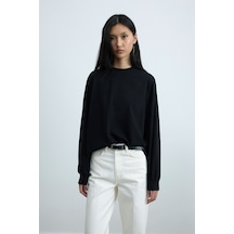 Suud Collection Siyah Dune Oversize Manşetli Tişört
