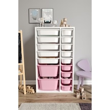 %100 Mdf - Xl Duo 16 Sepetli Oyuncak Dolabı Pembe %100 Mdf - Xl Duo 16 Sepetli Oyuncak Dolabı Pembe