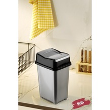 Gri Pratik Kapaklı Banyo & Mutfak Çöp Kovası – Koku Engelleyici, Hijyenik, 5 Litre Girdap