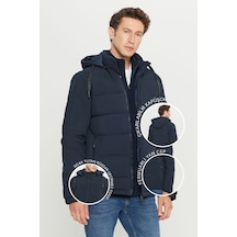 AC&Co / Altınyıldız Classics Erkek Lacı Standart Fit Normal Kesim Dik Yaka Kapüşonlu Yan Cepli Casual Mont Laci