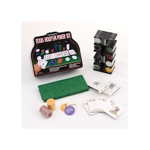 6 Adet Poker Oyunu Metal Kutulu Poker Seti Çuhası, 200 Adet Kaliteli Chip, 2 İskambil Kartı, 21x26 Cm, Poker Game