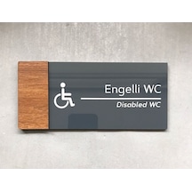 Wooden Serisi Engelli Wc Yönlendirme Levhası