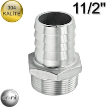Paslanmaz Krom 11/2'' Hortum Rekoru(Hortum Ucu) 304 Kalite