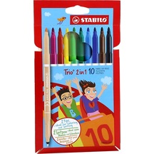 Stabilo 222-10-01 10 Renk Çift Uçlu Keçeli Kalem