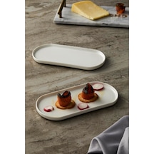 Pera 22 Cm 2 Li Oval Sunum Tabağı Premium Porselen Toksinsiz & Doğal Çok Renkli
