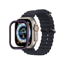 Watch Ultra 49mm Alüminyum Kasa Cam Ekran Koruyucu - Mor Bz8683140517038