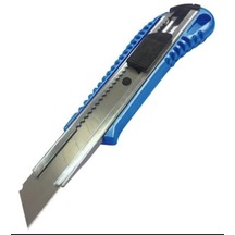 Maket Bıçagı Plastık Gövde Mavi Kırmızı Yeşil 3 Adet Yedek Bıçak 10 Lu 3 Adet 18mm