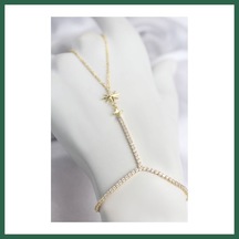 Bezos Gold Renk Pirinç Zirkon Taşlı Kutup Yıldızı Model Şahmeran Bzs01