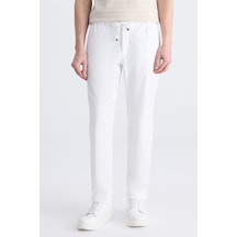 D's Damat Ds Damat Relaxed Fit Pilesiz Beyaz Diyogonal Tencel -pamuk Karışımlı Likralı Jogger Pantolon 4hc03ad05321m 801