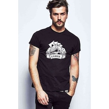 Gambling Gamer Baskılı Siyah Erkek Tshirt