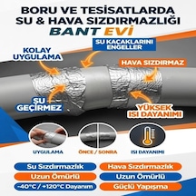 Tr Evi Çamur Bant 20cmx1.5mt Geniş Su Geçirmez Yalıtım Bandı Boru Çatı Çatlak Sızdırmaz Izolasyon Bandı