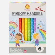 Pencere İşaretleyicileri - 6 Adet Pencere Kalemi, Cam Yıkanabilir, Pencere Sanatı, Çocuklar İçin Boyama Kalemleri, Kuru Silme, Toksik Olmaz, 3 Yaş Ve Üzeri 3 Siyah+2 Mavi+ 1 Kırmızı+ 1 Yeşil