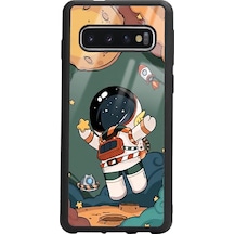 Samsung Uyumlu S10 Anime Astronot Tasarımlı Glossy Telefon Kılıfı Çok Renkli