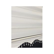 Beyaz Renk Boncuklu Küçük Pliseli Zebra Stor Perde Beyaz - 97250730 Beyaz