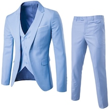 Erkek İş Gündelik Elbise İnce Moda Takım Elbise - Açık Mavi