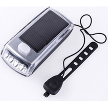 Bisiklet Ön Far Usb-Güneş Enerjili-Kornalı Açık Gri