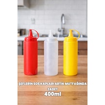 Destpak 400 Ml 3 Adet Sos Yağ Şişesi - Sos Kabı - Şeflerin Yağ Kabı - Profesyonel Yağdanlık Sosluk Çok Renkli