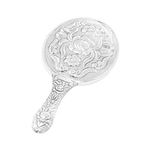 Altın Sepeti GA008 Çiçek Motifli Gümüş El Aynası