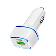 Araç Şarj Adaptörü, Dual Port Pd Ve Standart Usb, Led Işıklı