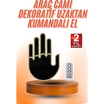 Kumandalı El Led Araba İçi 4 Farklı Mod El Orta Parmak Led - Sarı