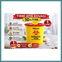 Bezos Atık Kovası 10 Litre 1 Adet Kapaklı Atık Kutusu Enfekte Atık Kovası Mac