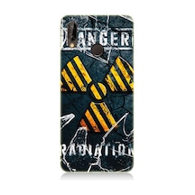 Huawei P20 Lite Uyumlu Tehlike İşareti Desenli Silikon Kılıf