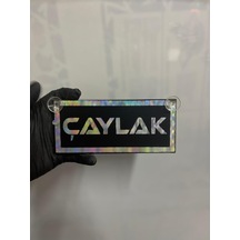 Siyah Renk Üzeri Hologram Renk Çaylak Yazılı Vantuzlu Cam Süsü
