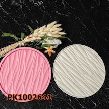 Pk1002641 - Silikon Kalıp Mum Kalıbı Dalgalı Desen Tepsi Sunumluk Renksiz