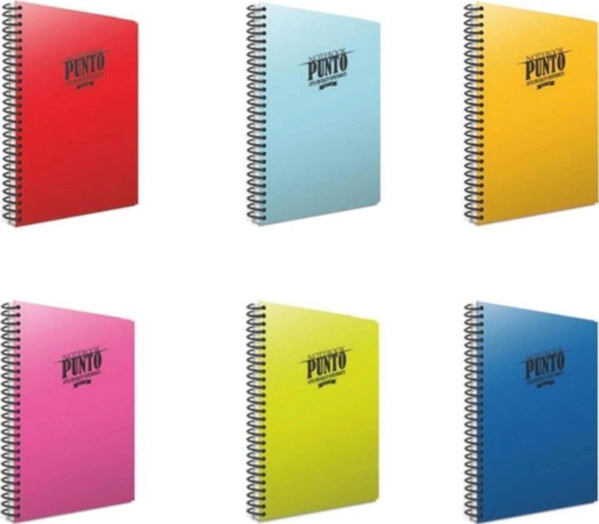 Punto Spiralli A4 60 Yap Pp Kapak Defter Seti Kareli 6'lı