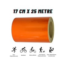 Carub Reflektif Fosforlu Şerit Bant 17 Cm X 25 Metre Turuncu İkaz Bandı BR2405506
