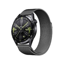 Gear S2 Nvth Band-12 20mm Metal Hasır Kordon-siyah