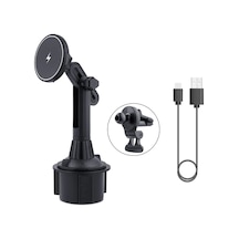 Goldenqian 15w Manyetik Kablosuz Araç Montajı Magsafe Bardak Tutucu Araç Telefonu Montajı Ios Telefon İçin 12/13/14 275mm Height 275mm Height