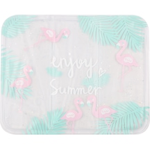 Yifomall Transparent Flamingo Desenli Soğuk Kristal Yastık - Araba Koltuğu, Ofis Sandalyesi Ve Ev İçin Isı Emici, Su Geçirmez Pvc Materyal Diğer