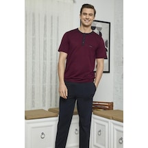 Kly 7618 Erkek Midi Yaka 3'Lü Pijama Takımı