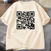 Flood Of Style Qr Code T Shirt Funny Saying Printed T-shirt Casual Cotton Short Sleeve Tshirt O Neck Soft Pe Haki