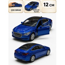 1:36 Ölçek Hundai Genesıs G80 Metal Model Araba - Mavi