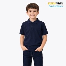 Bulutteks Fyn Okul Lacivert Polo Yaka Kısakol Tişörtleri Kıyafetleri Üniforması Çocuk Genç